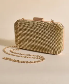 Holly Diamante Clutch - Gold