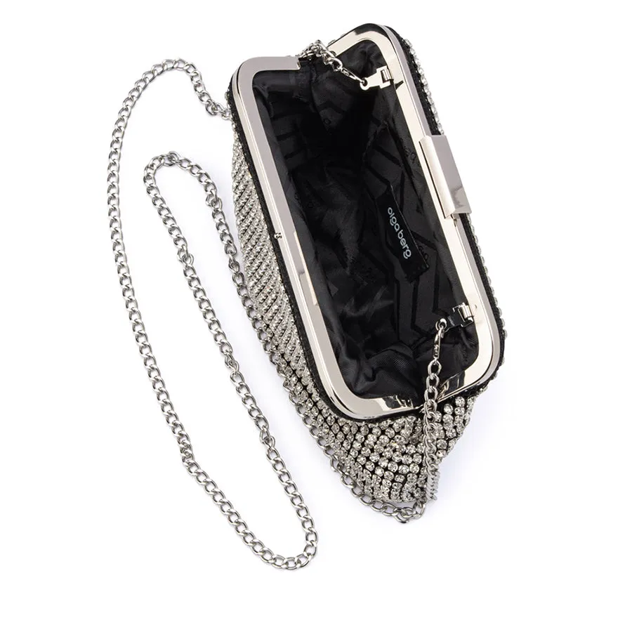 JERRY CRYSTAL VINTAGE CLUTCH - SILVER