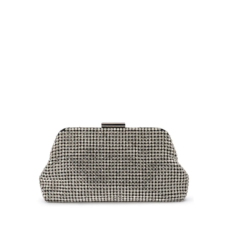 JERRY CRYSTAL VINTAGE CLUTCH - SILVER