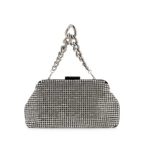 JERRY CRYSTAL VINTAGE CLUTCH - SILVER