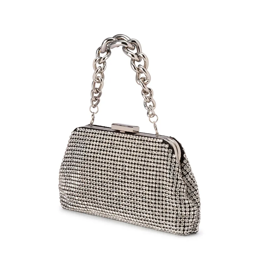 JERRY CRYSTAL VINTAGE CLUTCH - SILVER