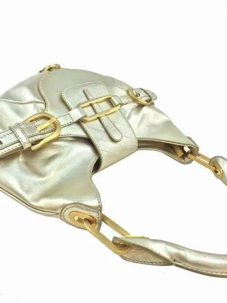 Jimmy Choo Metallic Leather Small Tulita Hobo