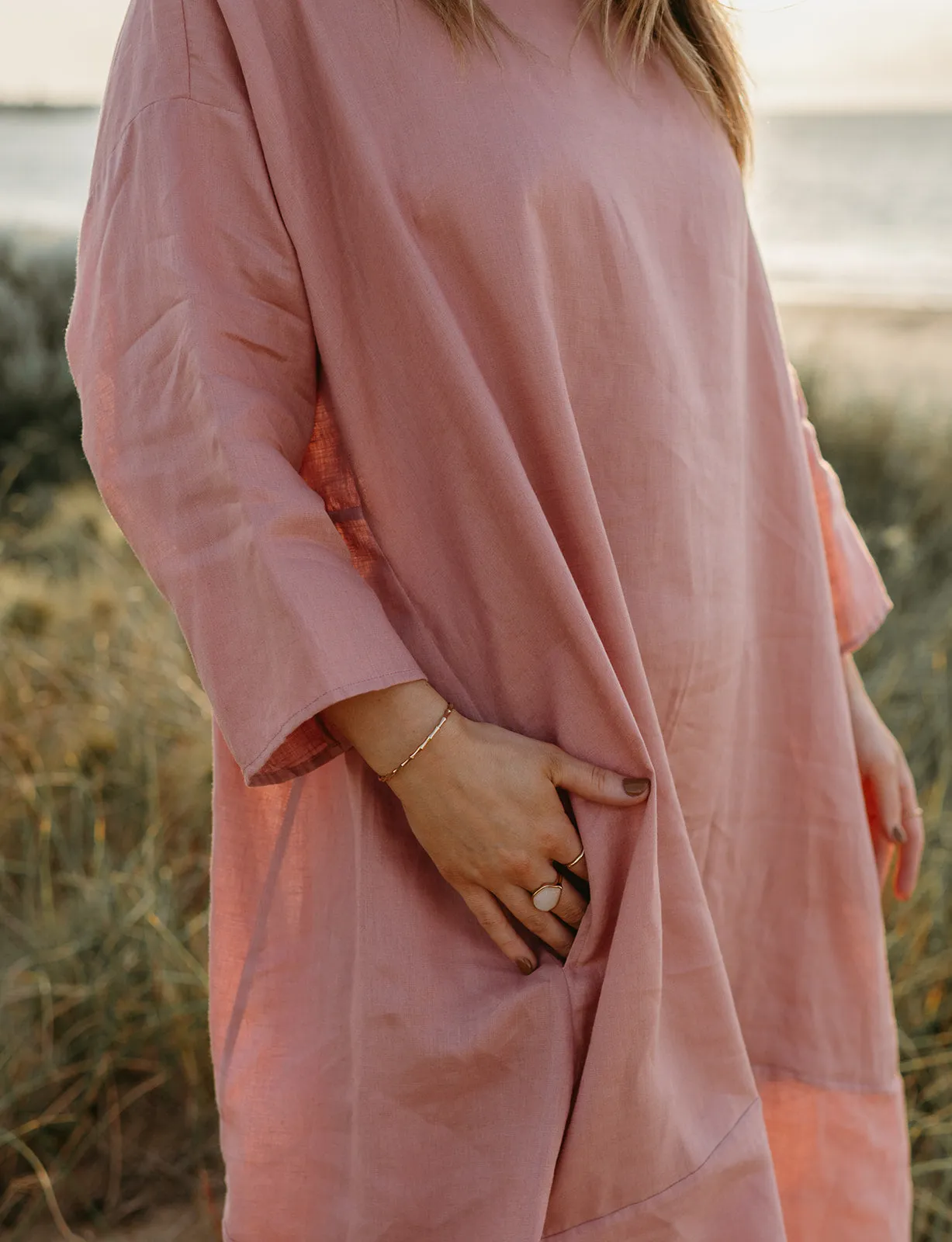 Joselin Linen Dress in Old Rose