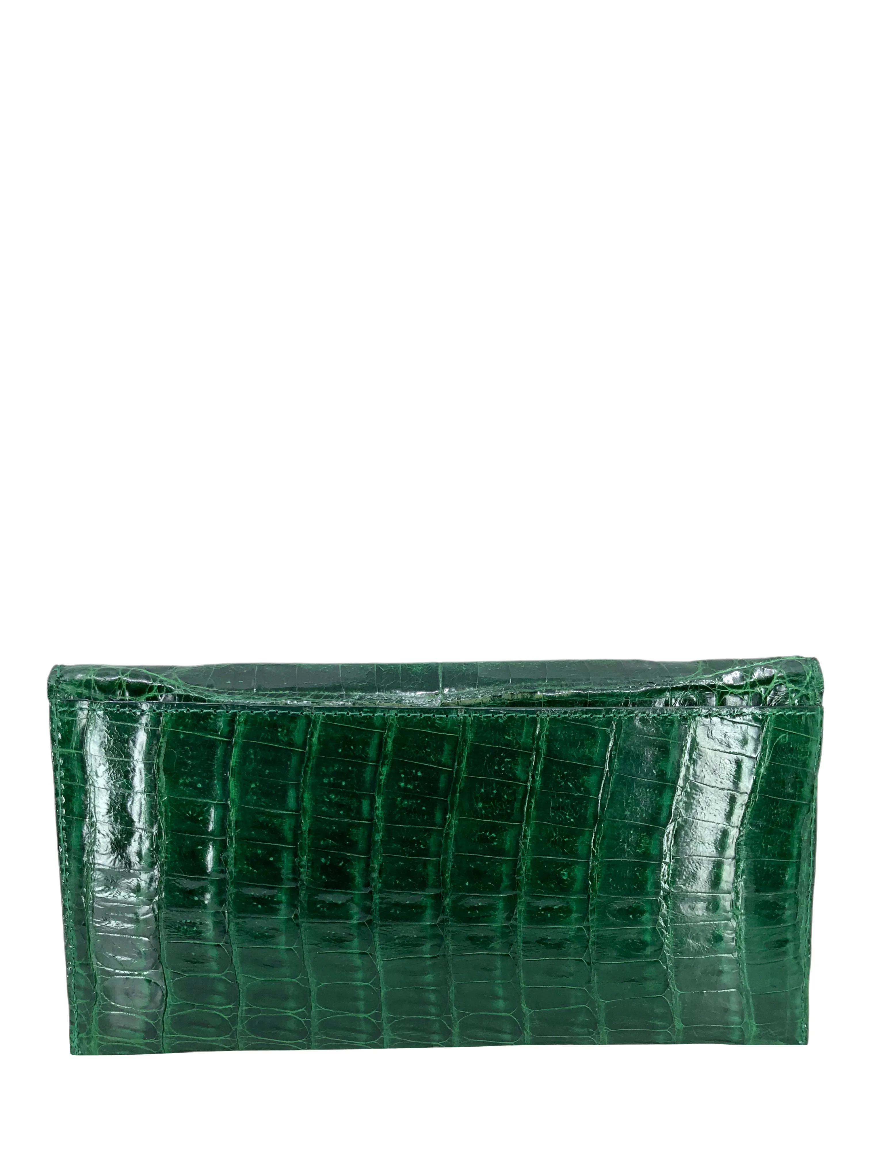 Judith Leiber Crocodile Envelope Clutch