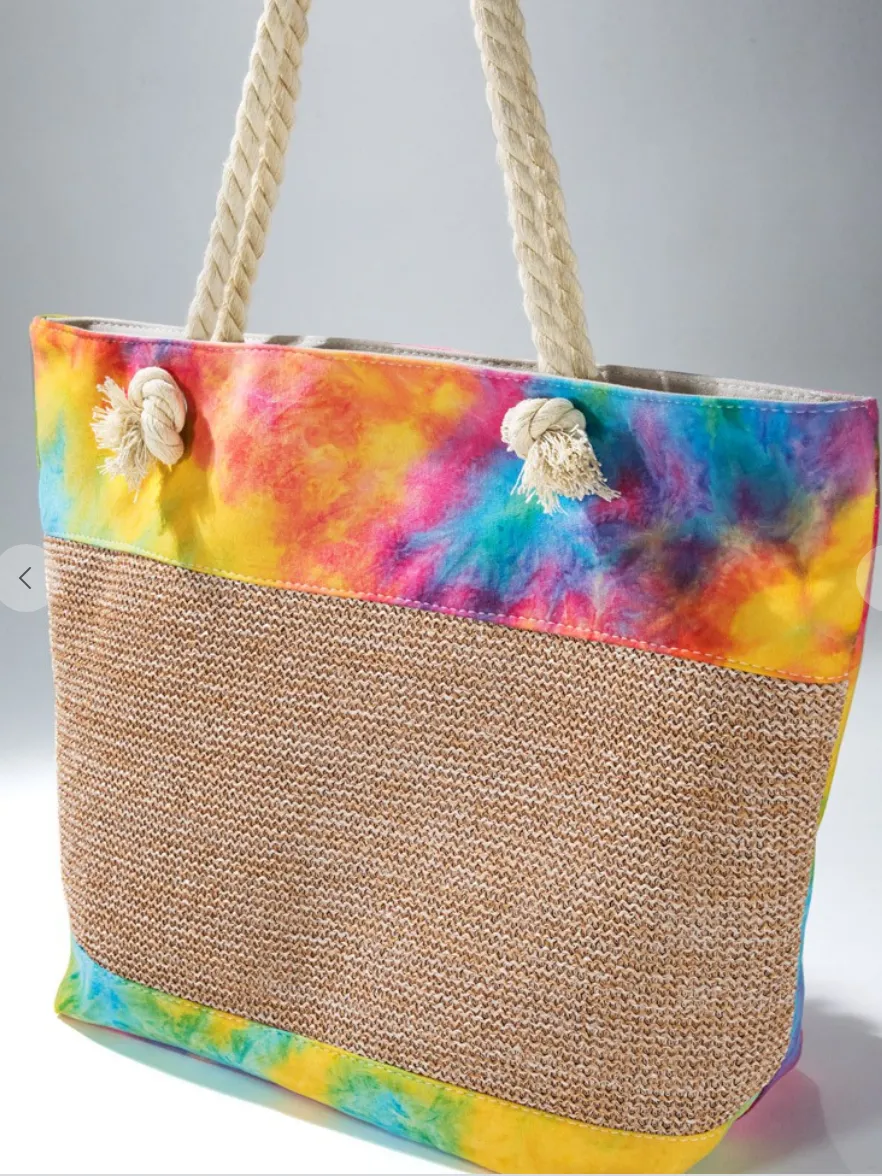 #K228 Woven In Vivid Colors Tote Bag