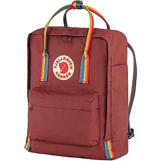 Kanken Classic Backpack - Ox Red/Rainbow Pattern Limited Edition