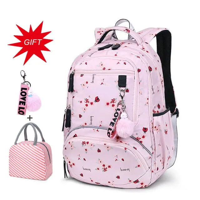 Large Capacity Student School Backpackl Printed School Bags Bookbags