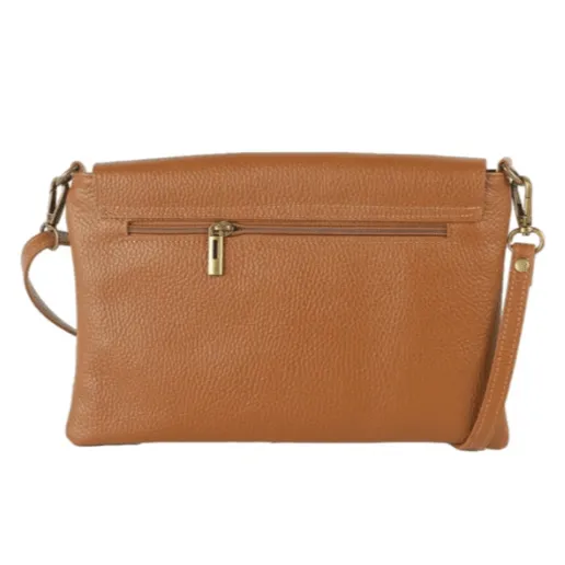 Maison Fanli Leather Crossbody Bag Caramel