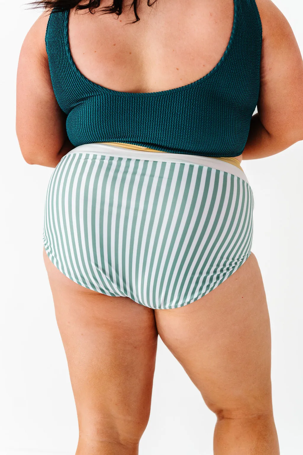 Monroe High Waisted Bottoms in Shoreline Stripe