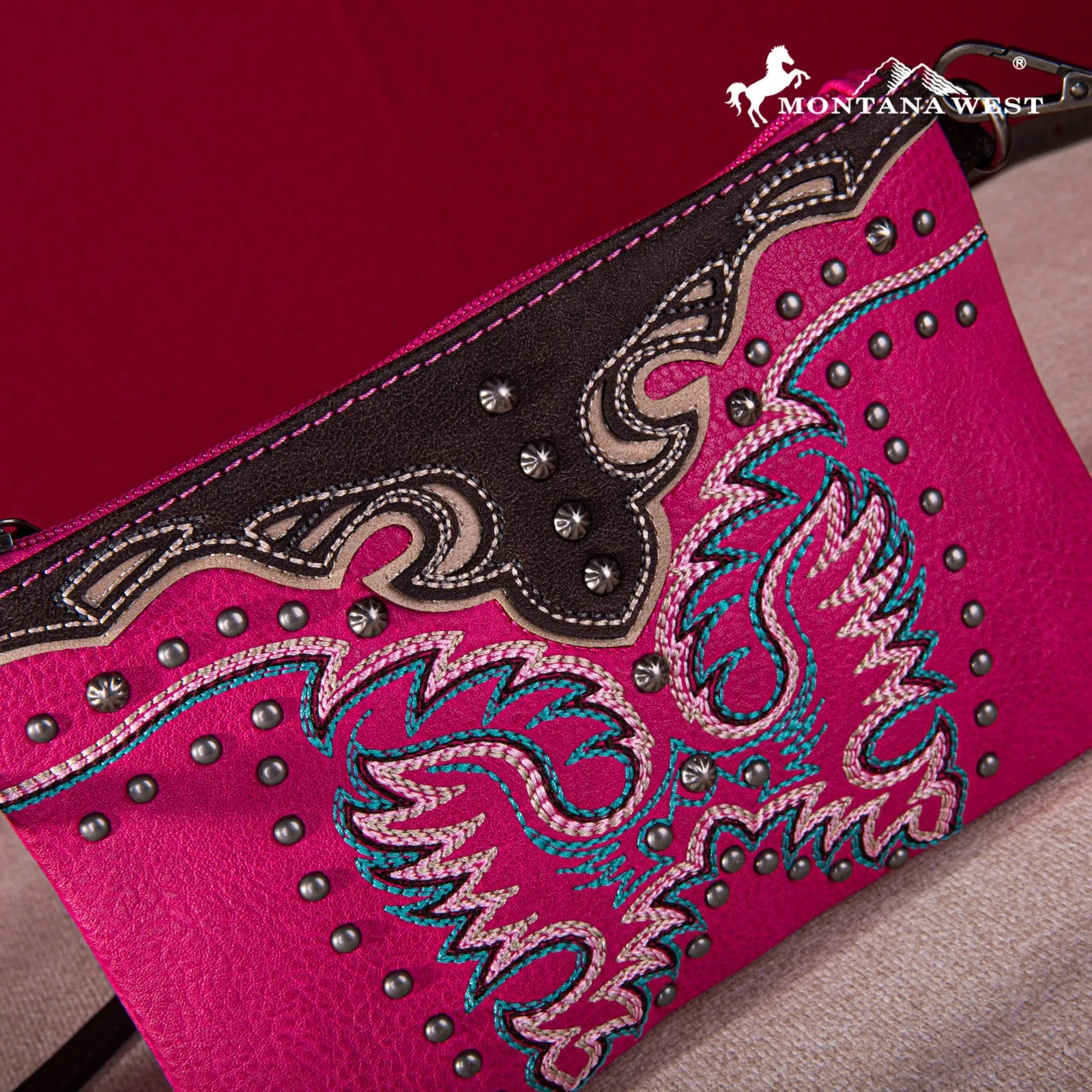 Montana West Embroidered Collection Clutch/Crossbody