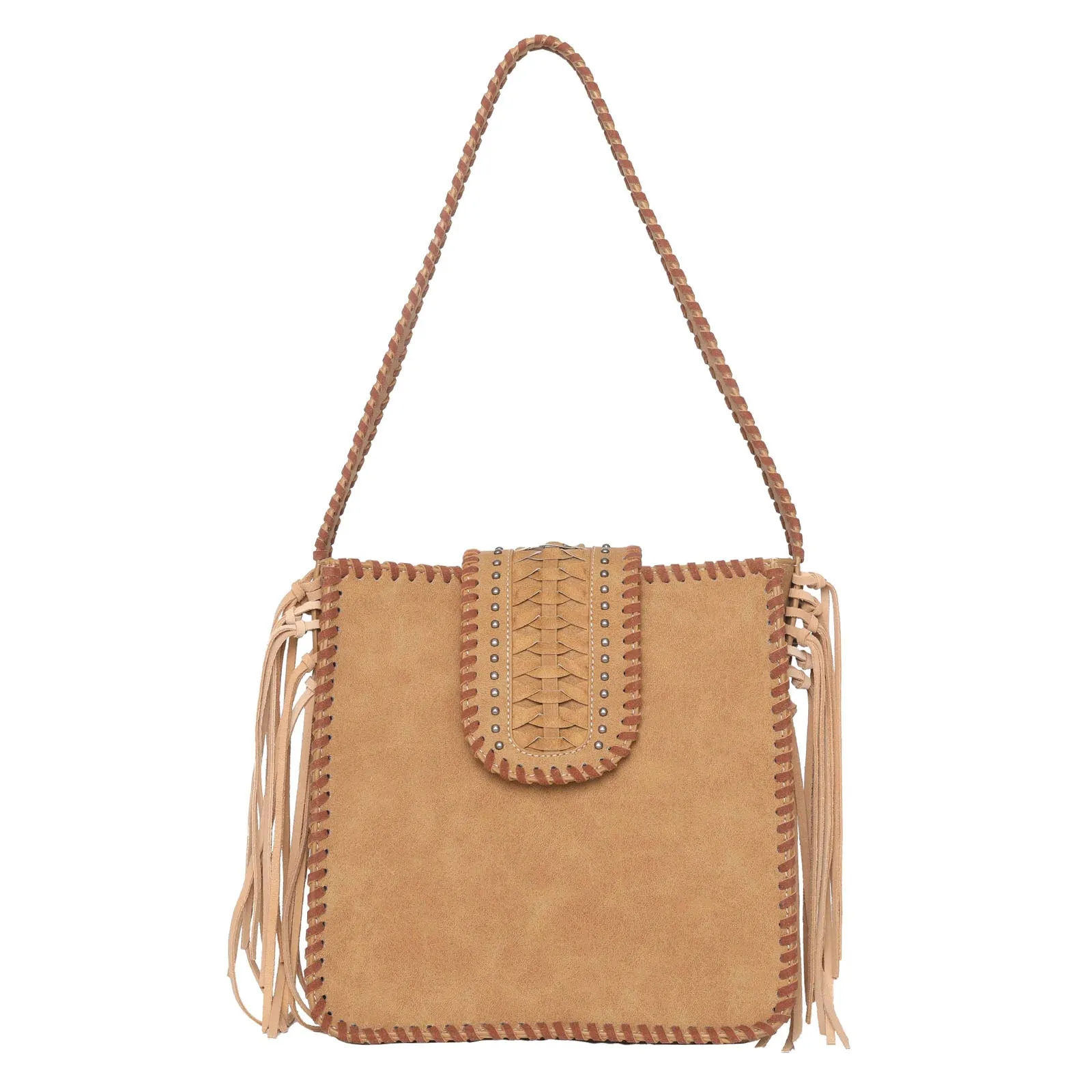 Montana West Whipstitch Fringe Carry Hobo