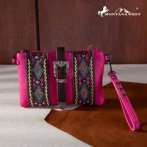 MW1254-181 Montana West Buckle Aztec  Collection Clutch/Crossbody