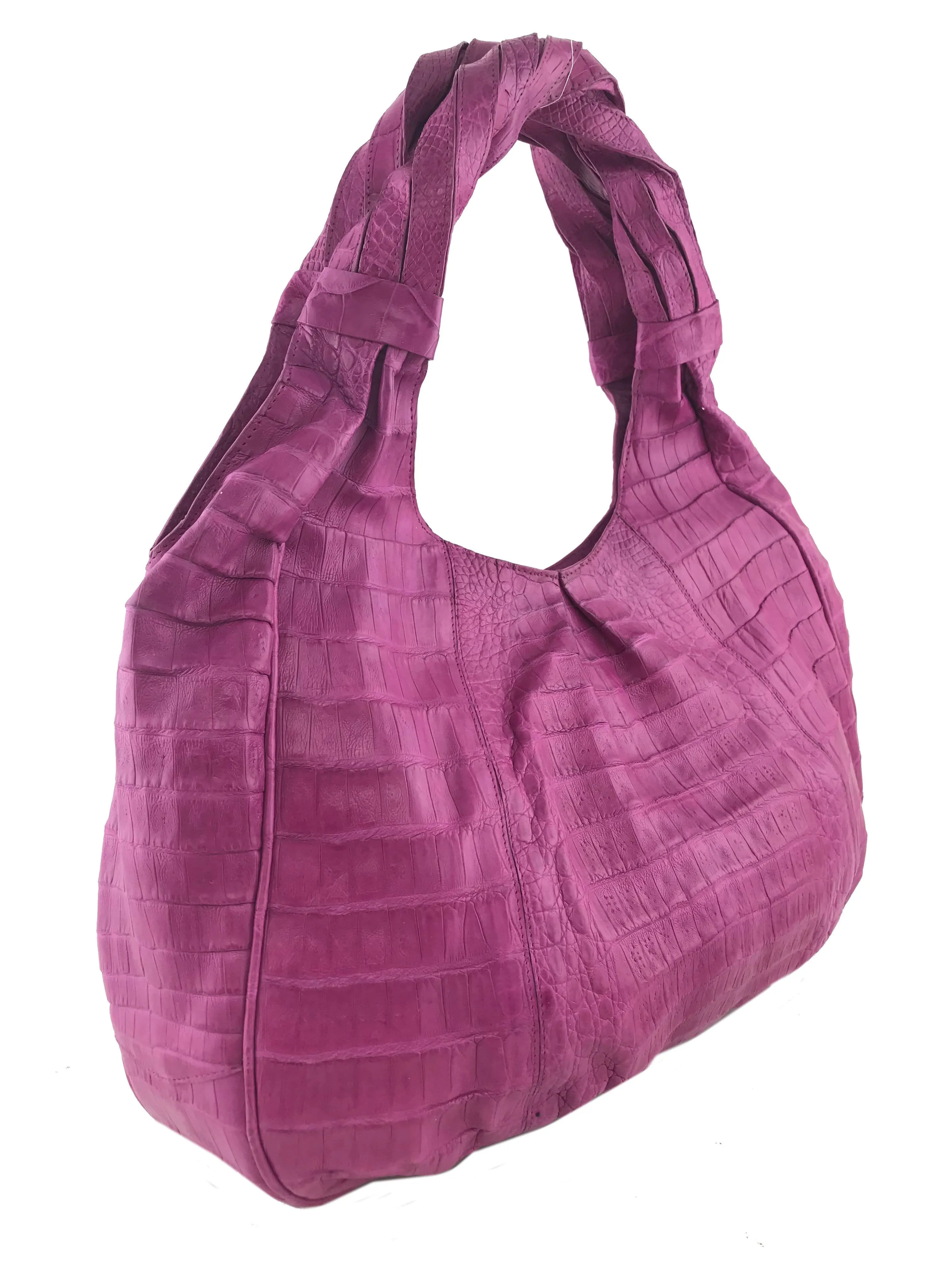 Nancy Gonzalez Ruffled Crocodile Hobo