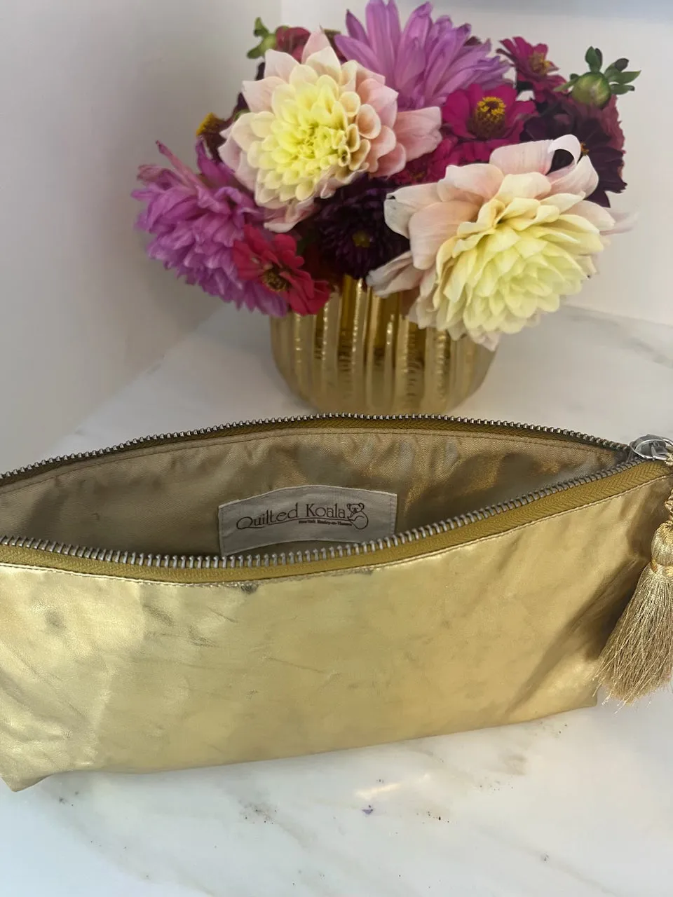 NEW!  Gold Metallic Hold Me Clutch