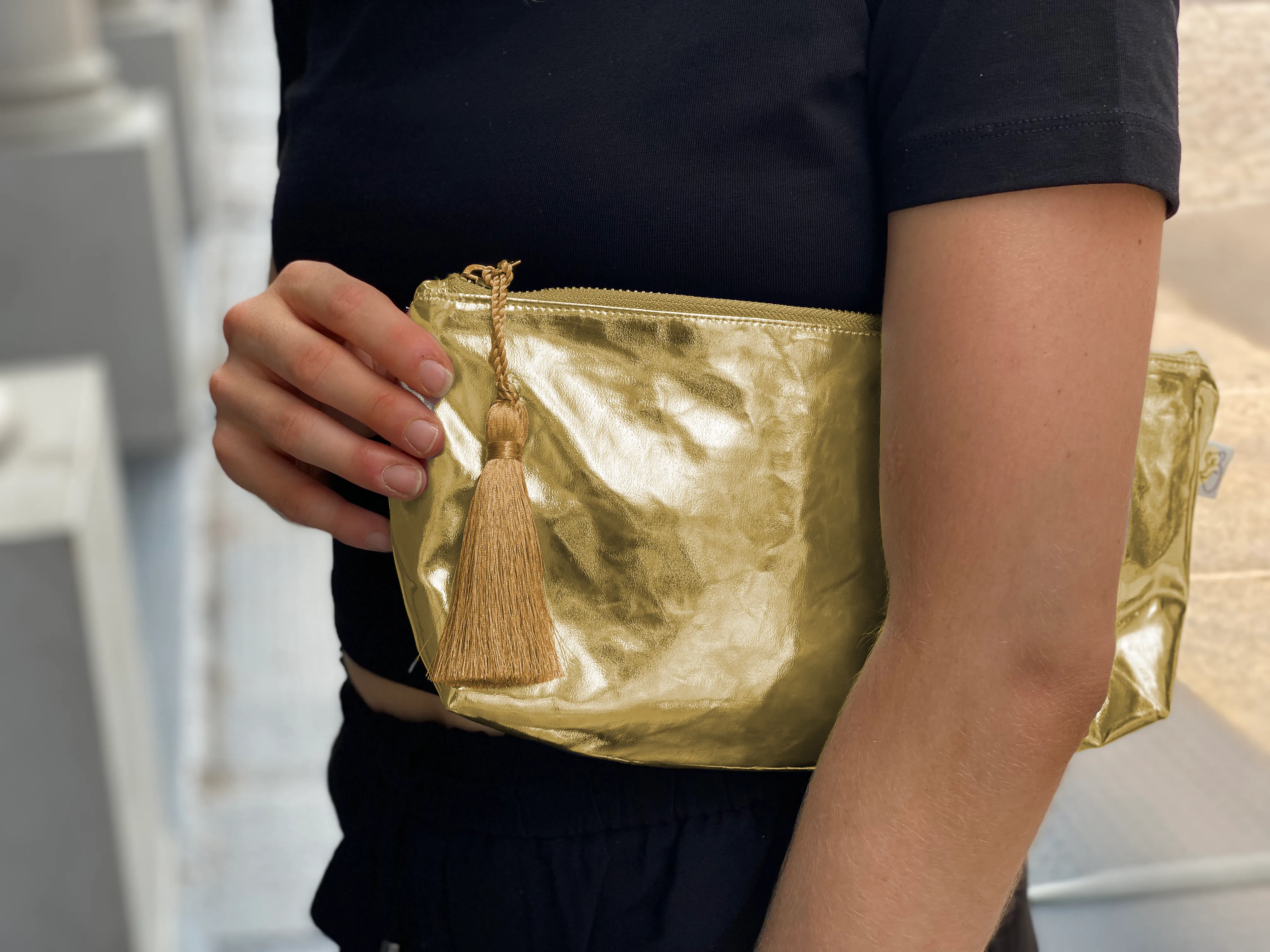 NEW!  Gold Metallic Hold Me Clutch