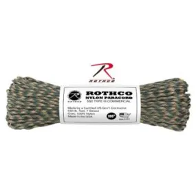 Nylon Paracord Type III 550 LB 50FT - Woodland Camo