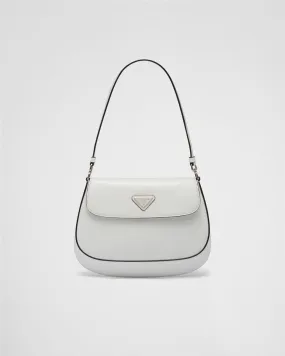 PRADA CLEO BRUSHED LEATHER SHOULDER BAG WITH FLAP