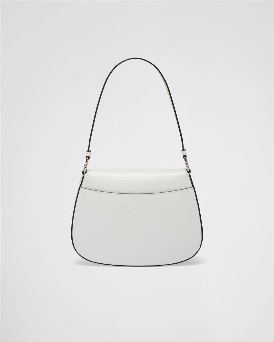 PRADA CLEO BRUSHED LEATHER SHOULDER BAG WITH FLAP