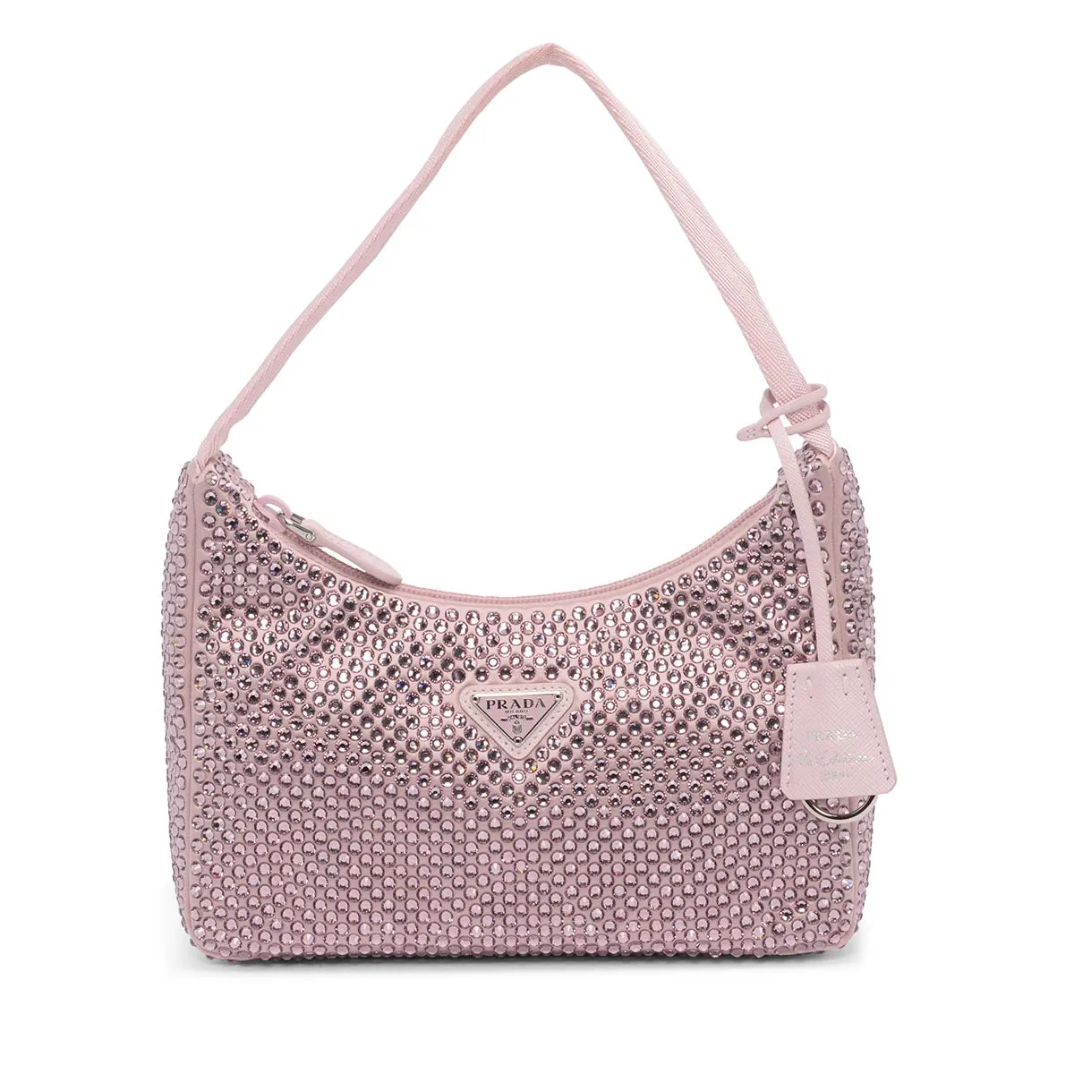 Prada Pink Satin & Crystal Re-Edition 2000 Bag