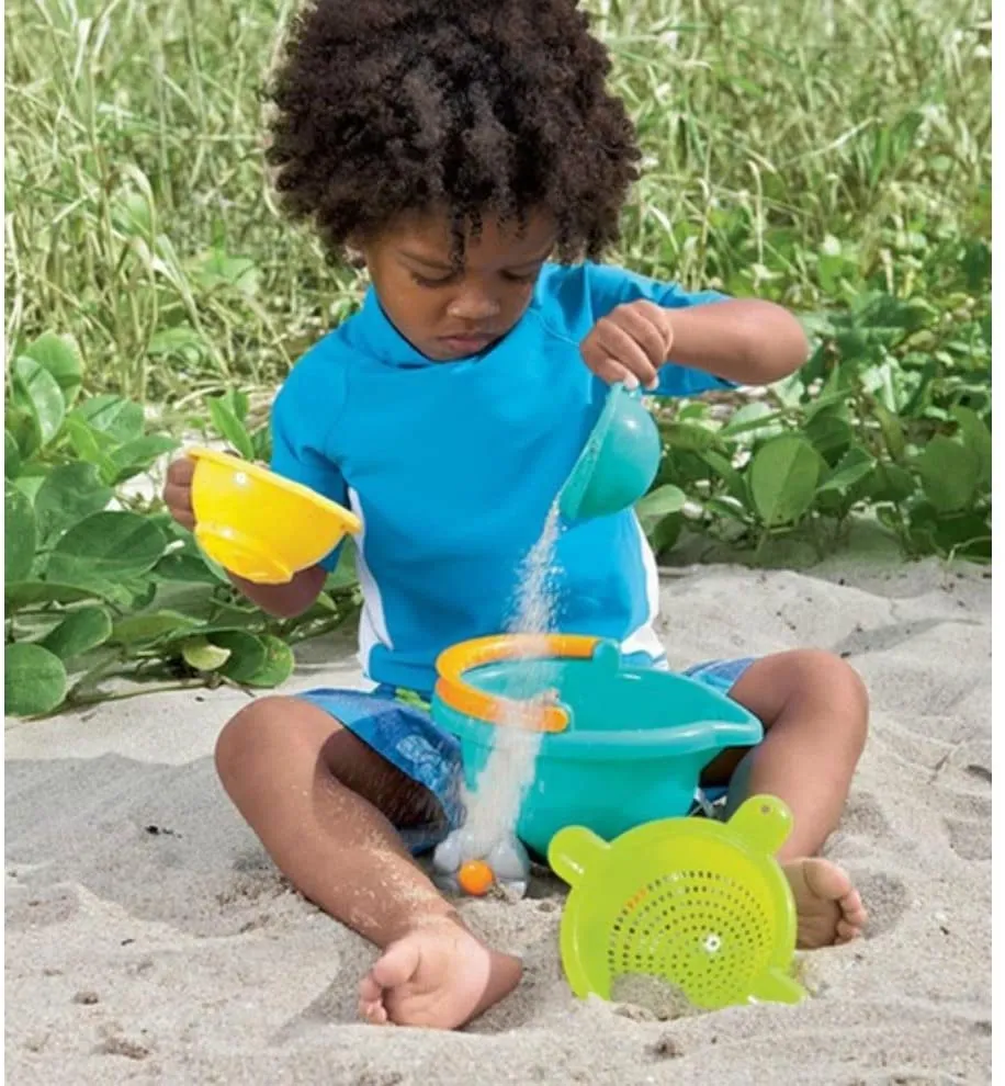 Sand Bucket Scooter 4 Piece Nesting Beach Toy Set