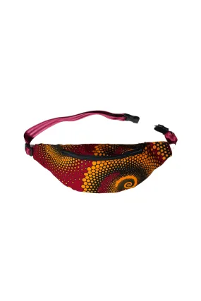 Seye Waistbag - Red and Black Vortex African Ankara Wax Cotton Print - 20