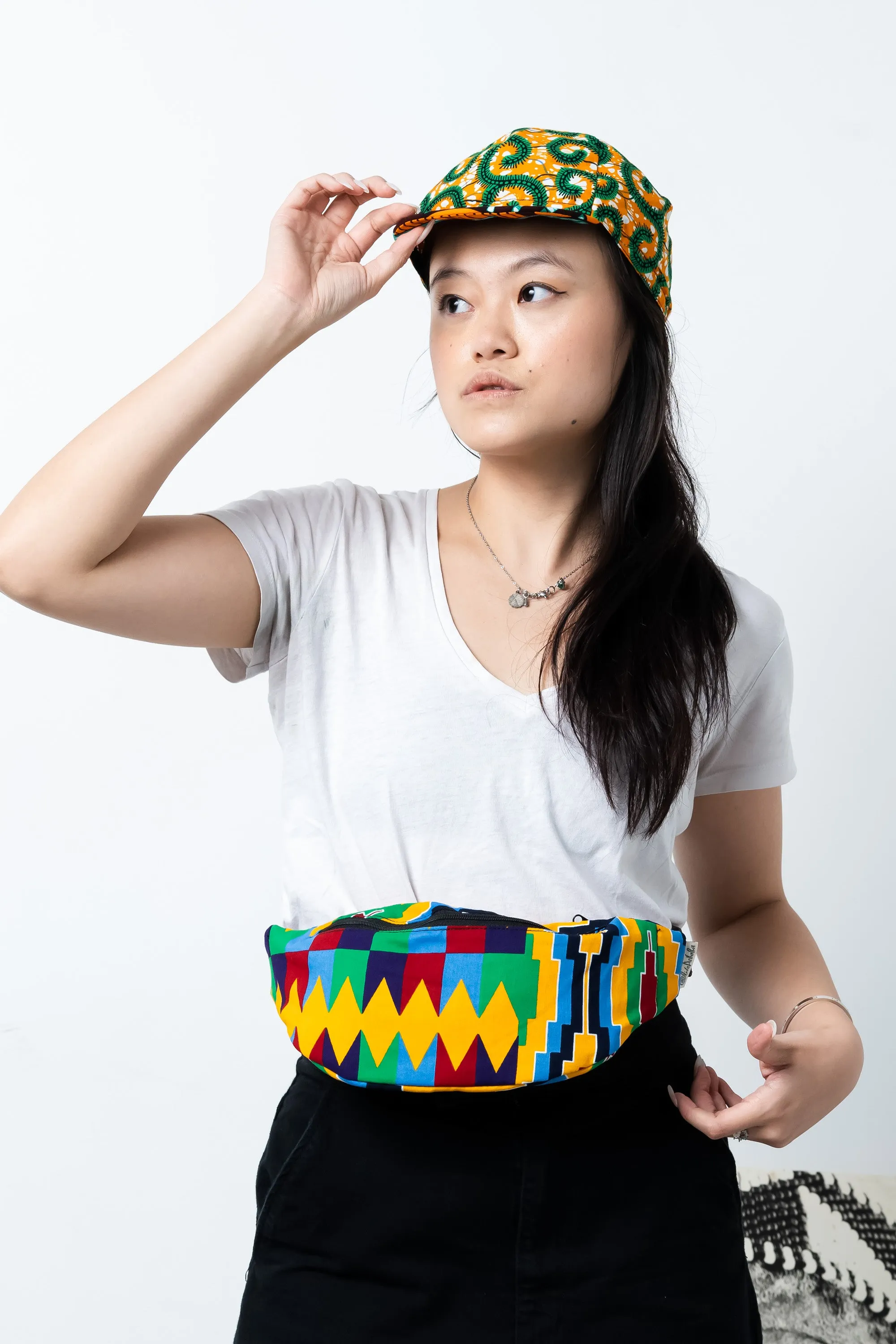 Seye Waistbag - Yellow Kente African Ankara Wax Cotton Print - 15