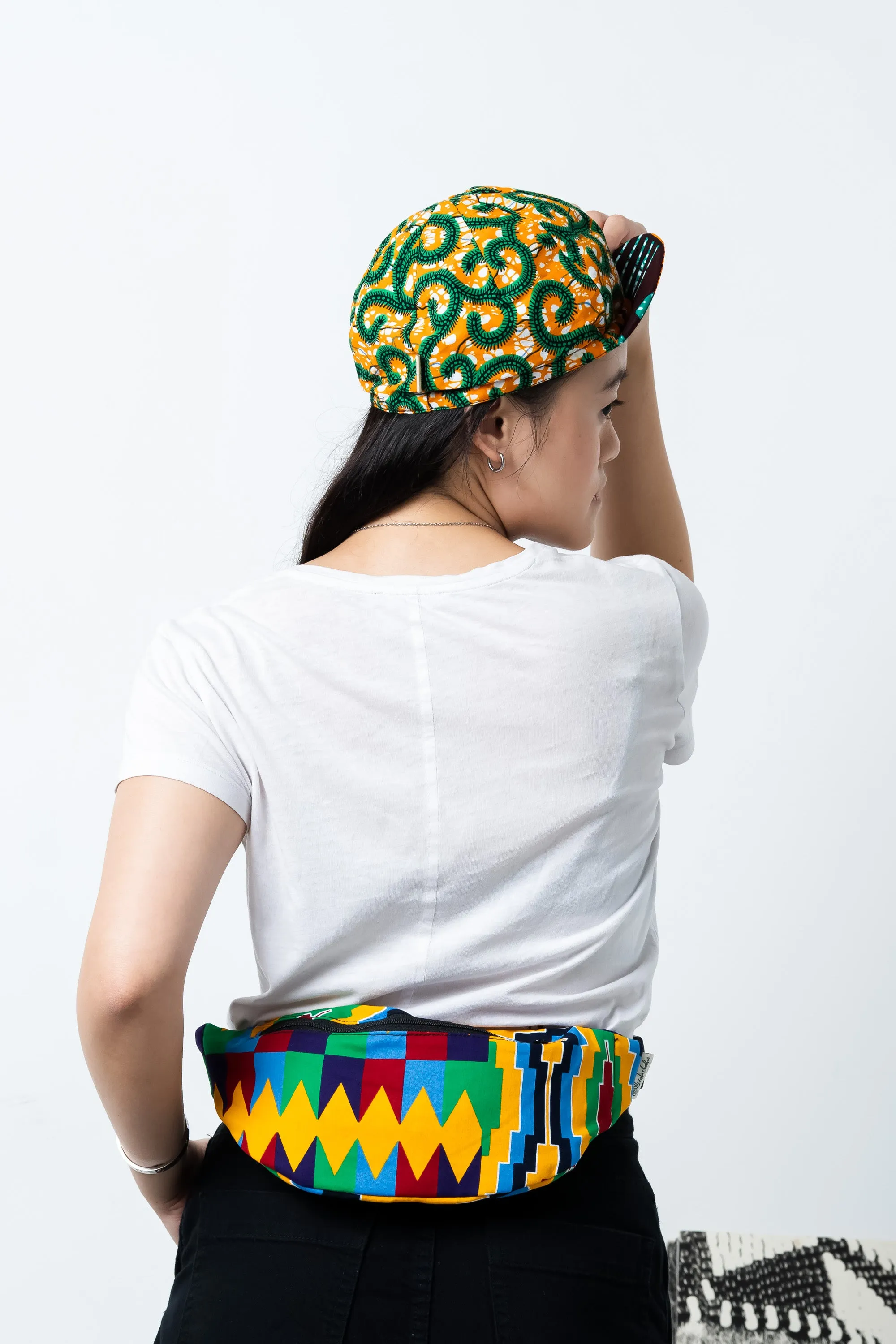 Seye Waistbag - Yellow Kente African Ankara Wax Cotton Print - 15