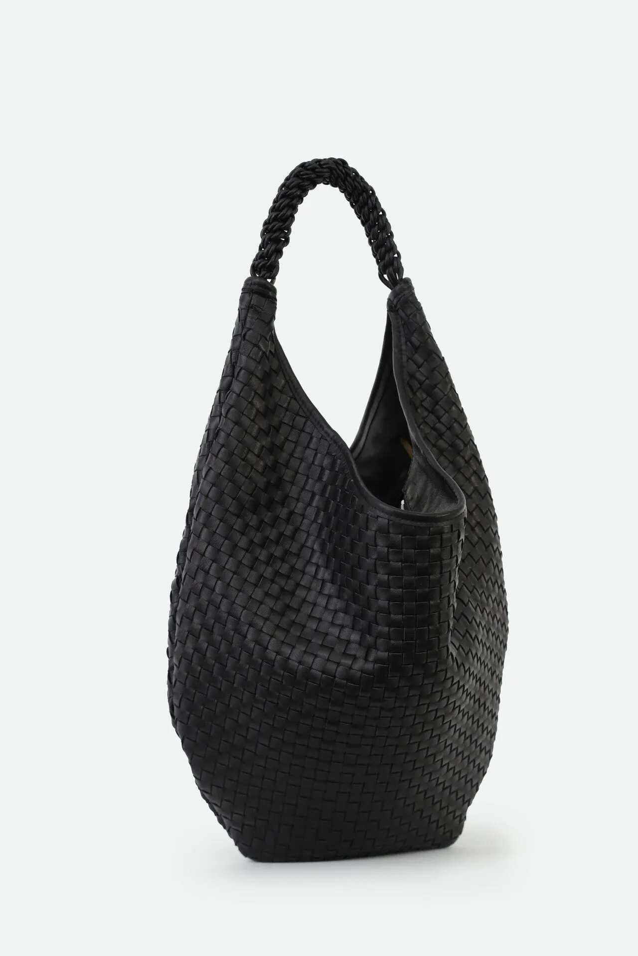 SORRENTO WOVEN ITALIAN LEATHER BAG BLACK