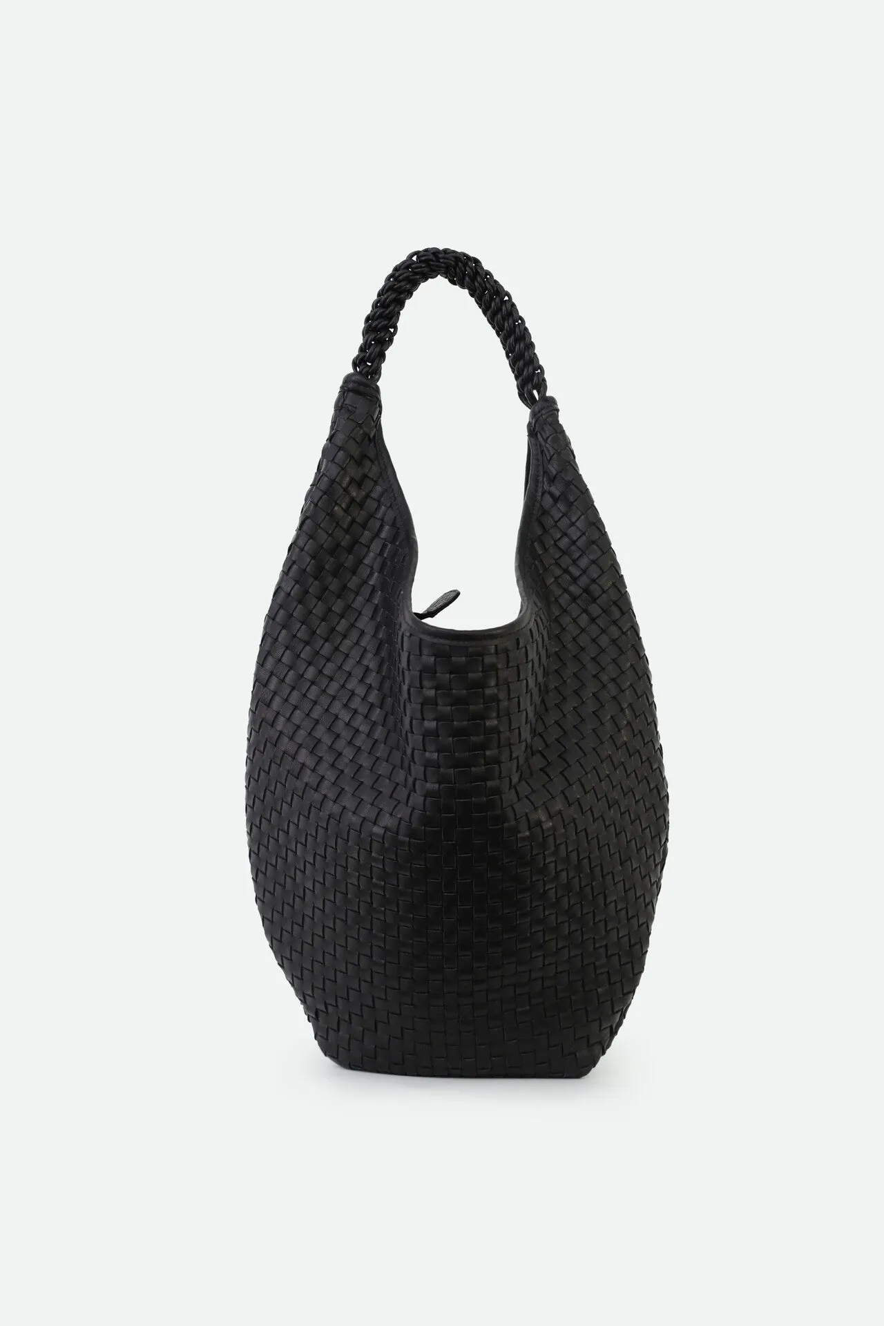 SORRENTO WOVEN ITALIAN LEATHER BAG BLACK