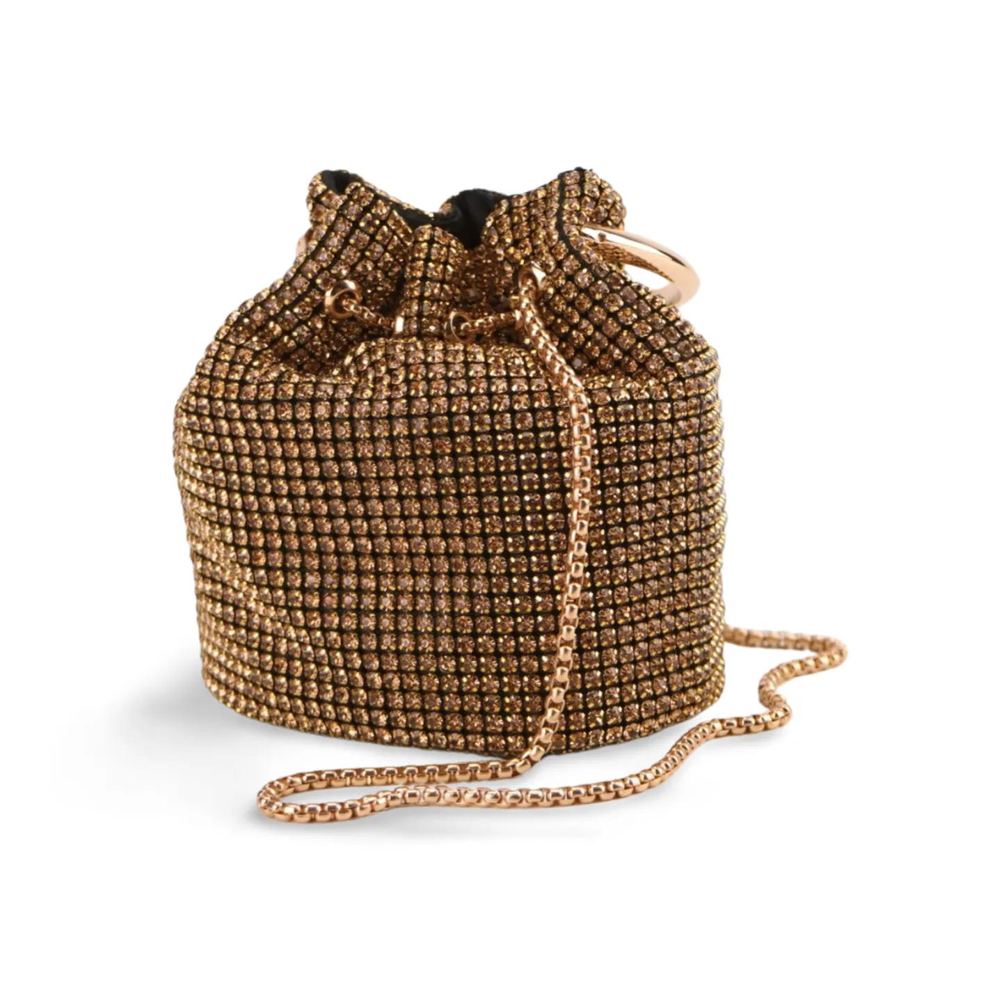 Sparkling Rhinestone Embellished Bucket Bag