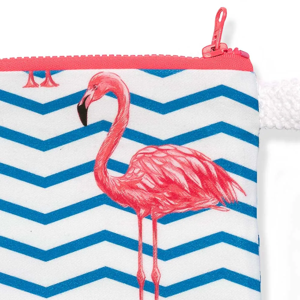 Summer Beach Clutch Pink Flamingos