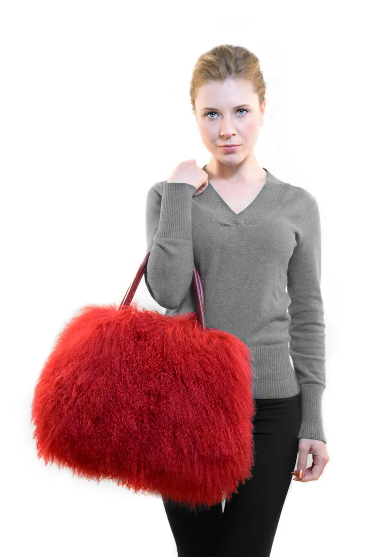 Tibet lamb fur purse