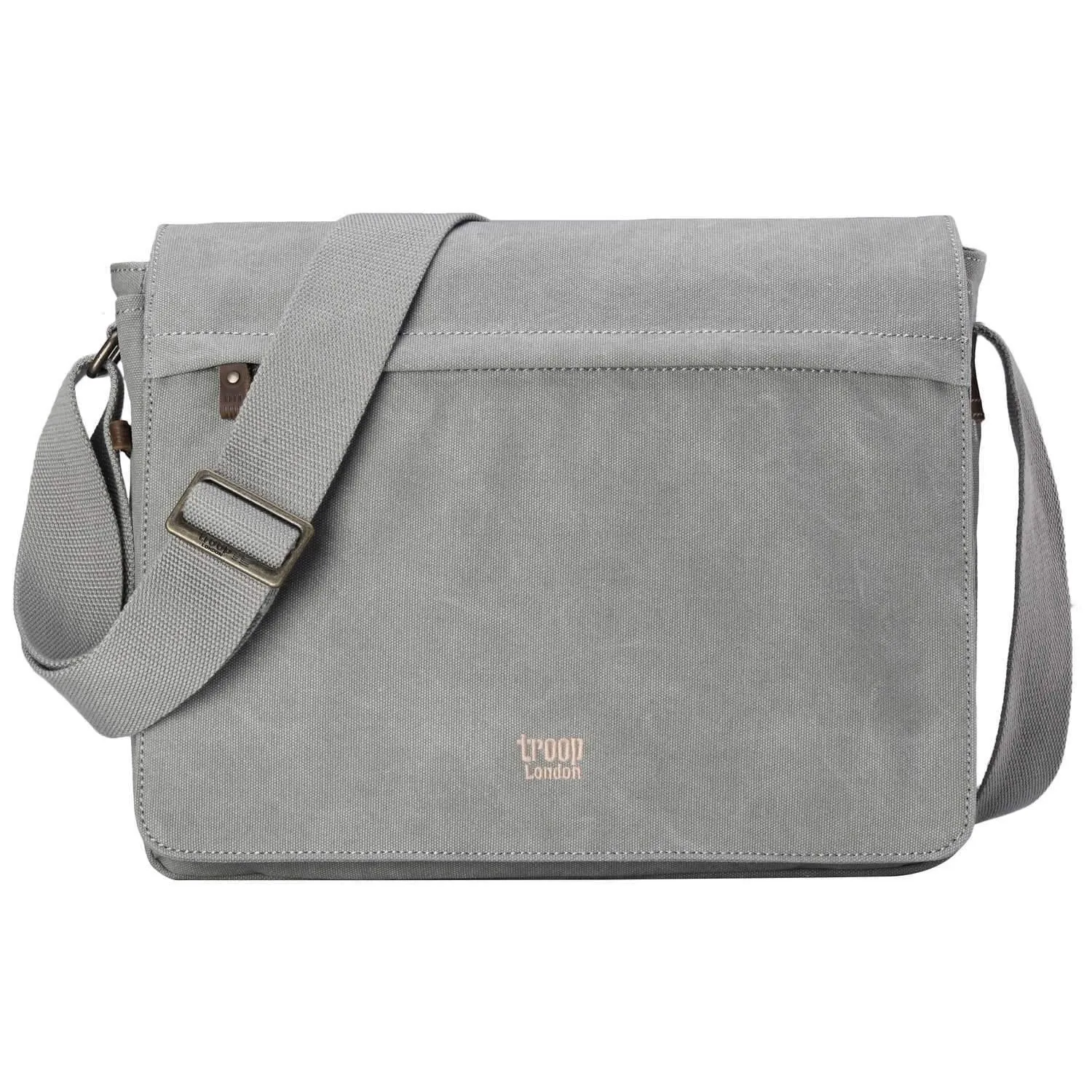 TRP0240 Troop London Classic Canvas Laptop Messenger Bag - 16.5 Diagonally