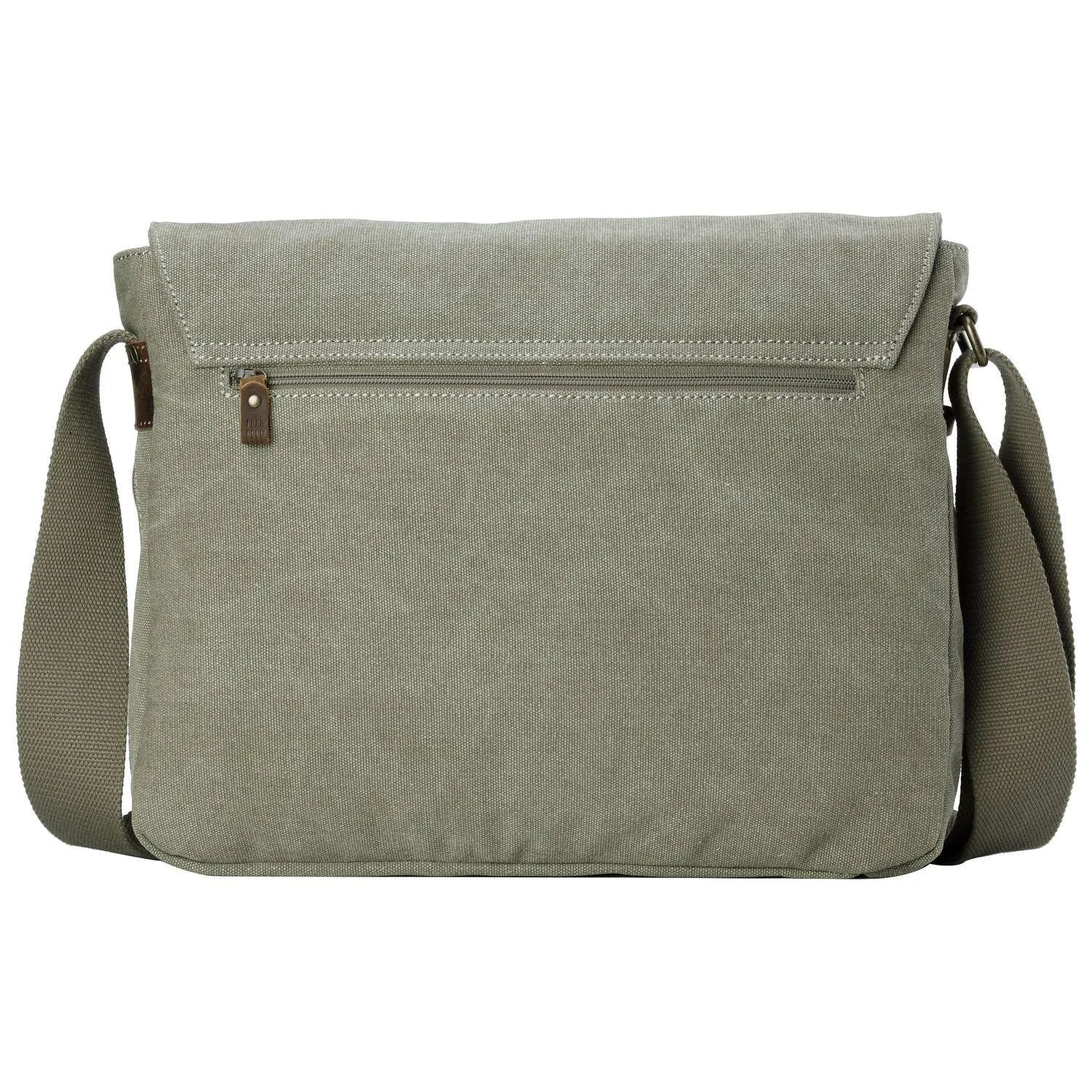 TRP0240 Troop London Classic Canvas Laptop Messenger Bag - 16.5 Diagonally