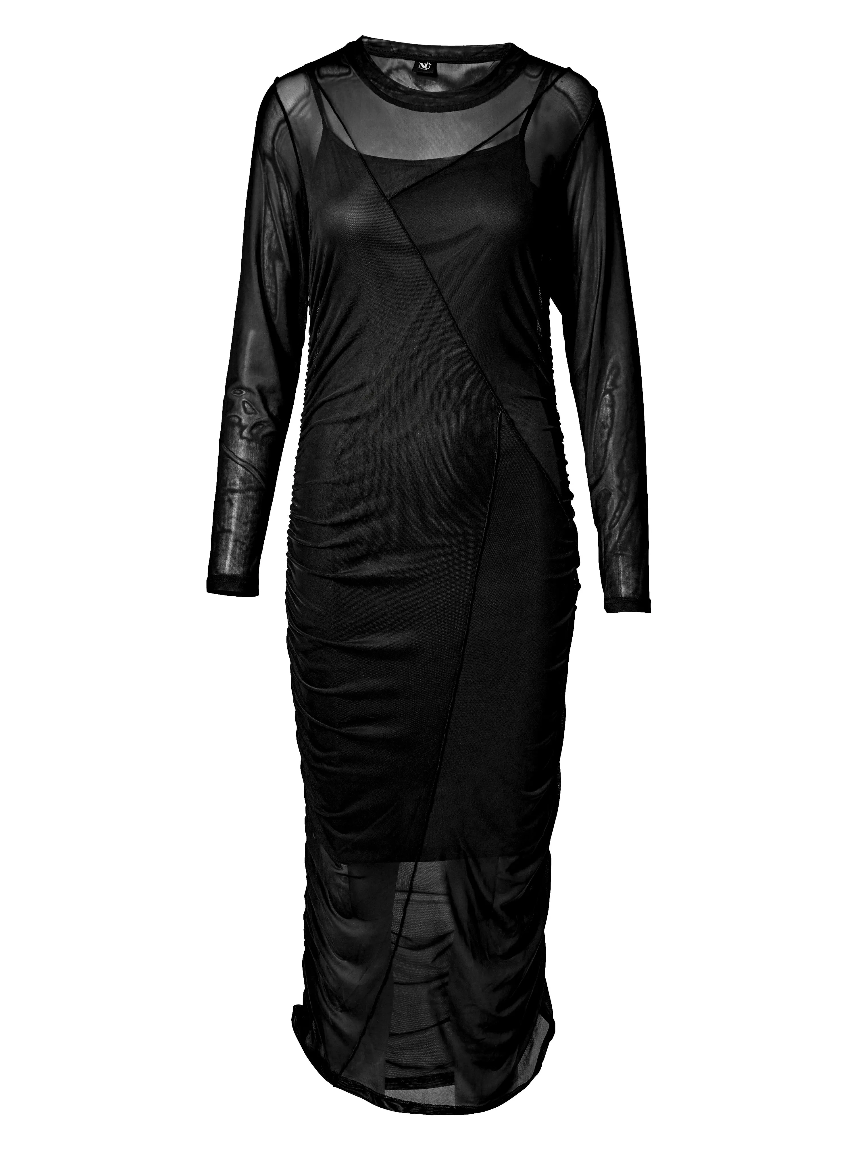 VINJA Mesh Kleid - Schwarz